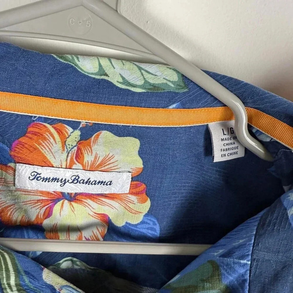 Tommy Bahama Floral Hibiscus Hawaiian Shirt Large - Picture 2 of 6